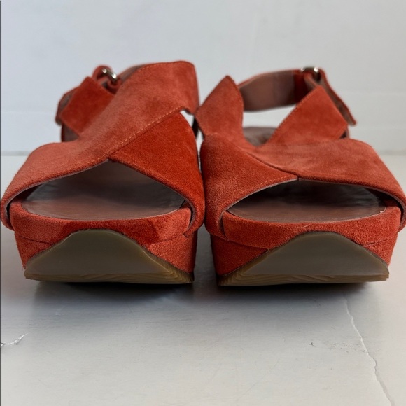Homers Artisan orange suede platform slingback sandals - Picture 2 of 16